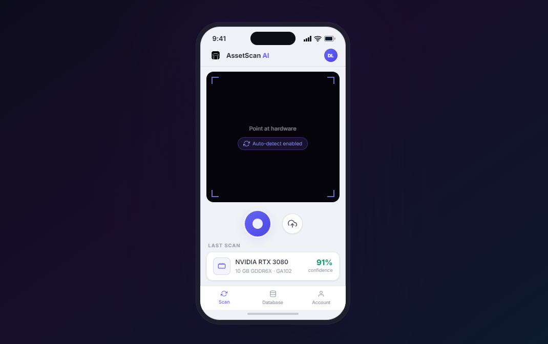 AssetScan AI mobile app